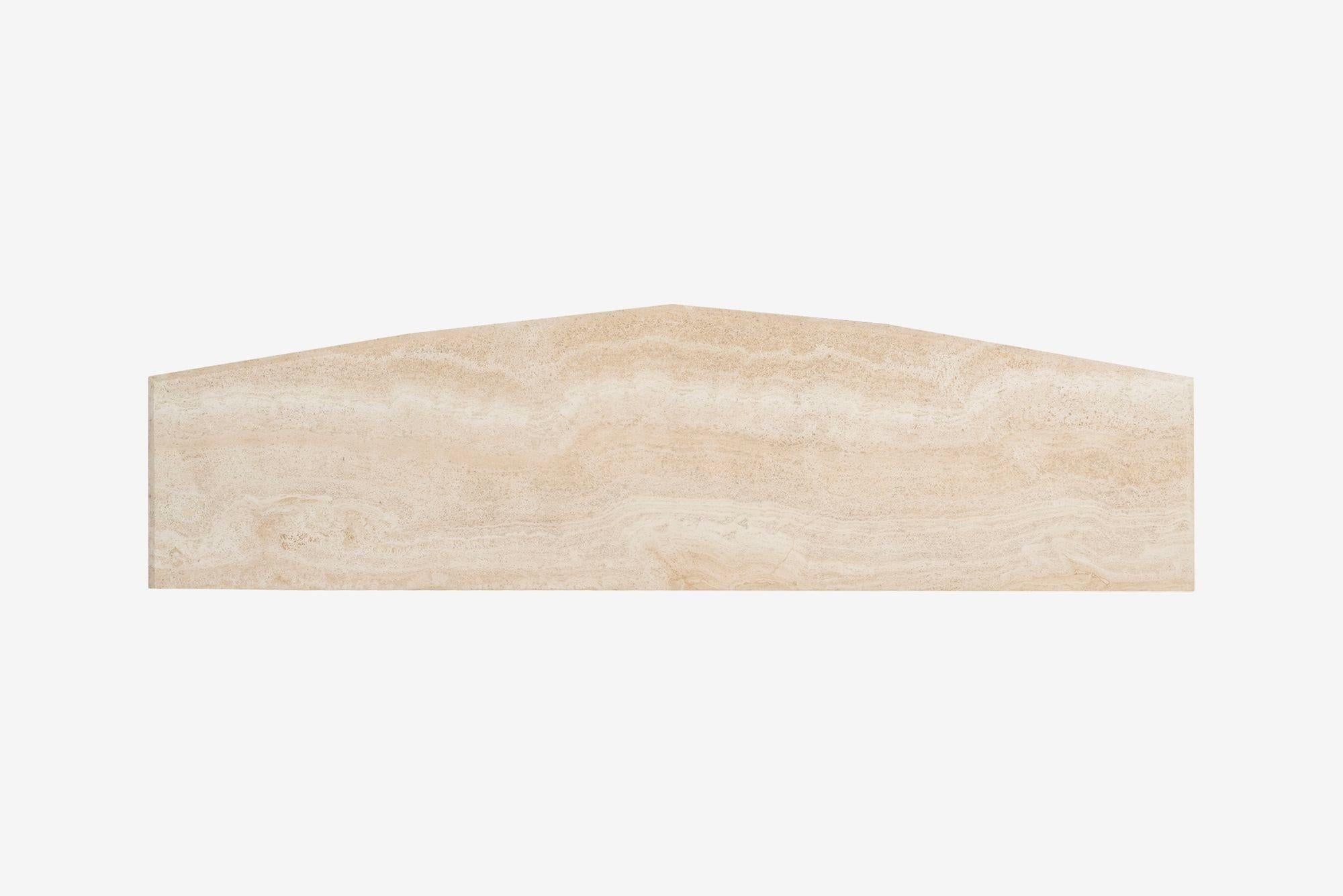 Console Table in Italian Travertine Marble 1970s For Sale 1