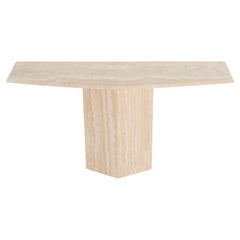 Mesa consola de mármol travertino italiano años 70