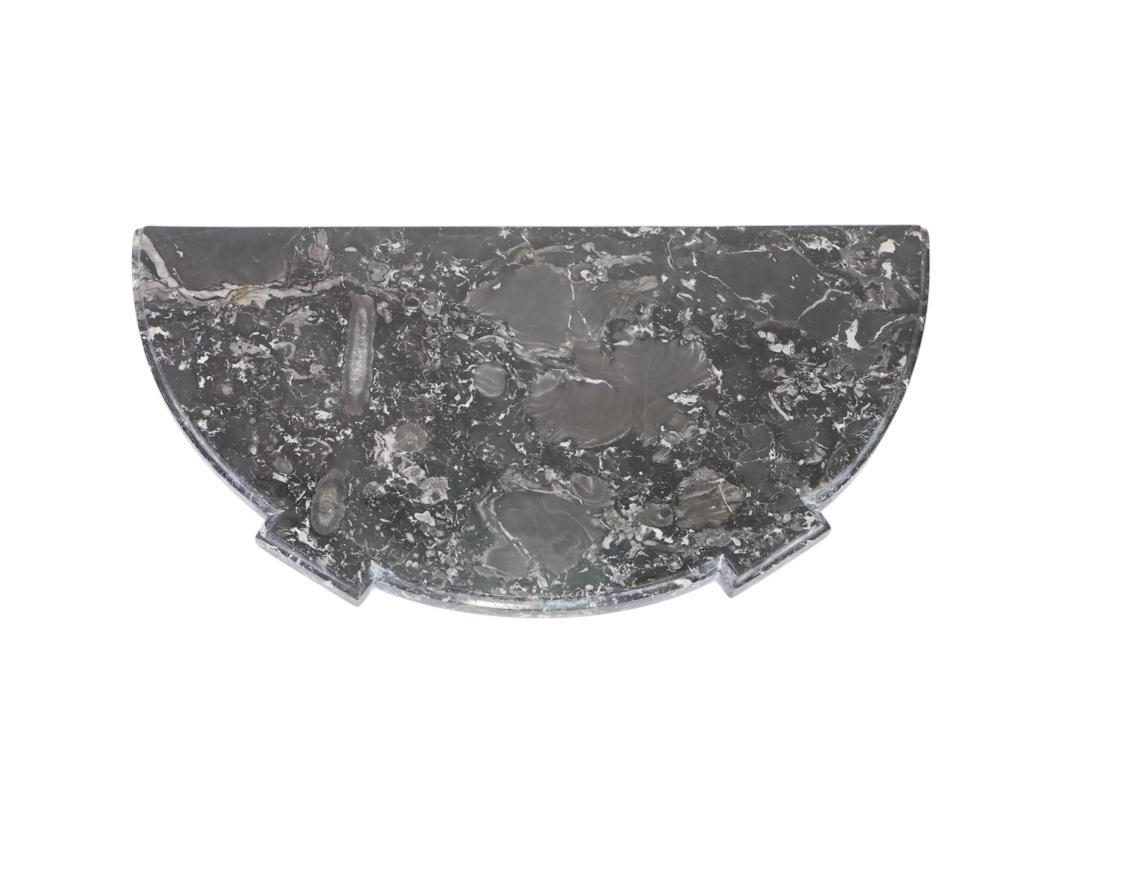 Mesa consola de madera lacada, esculpida - mármol - Periodo Luis 16 - Francia Luis XVI en venta