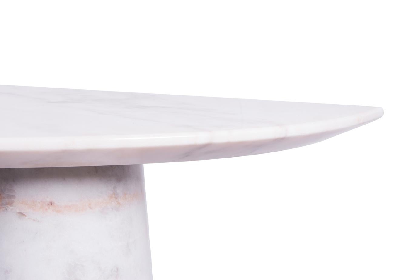 Modern Console Table in Marble with Brass Details For Sale