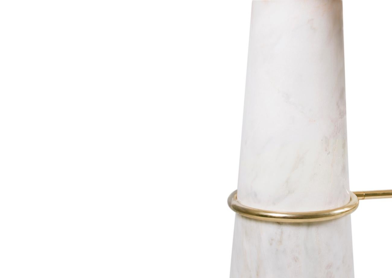 Console Table in Marble with Brass Details For Sale 1