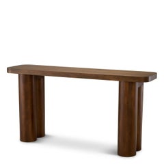 Console Table in Okoume Veneer and Column Legs