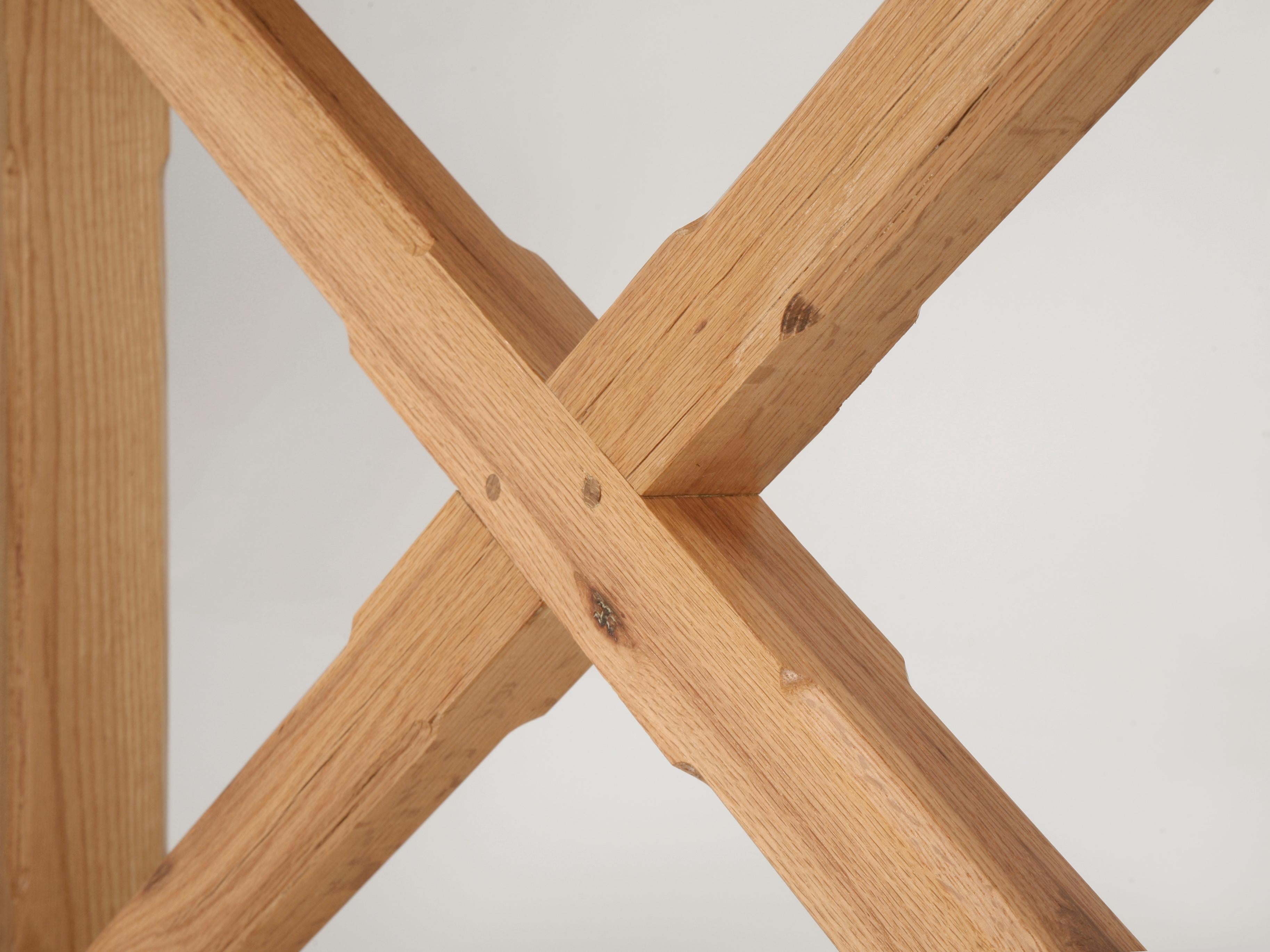Wood Console Table in Reclaimed Solid Oak Made in House to Order in Any Dimension For Sale