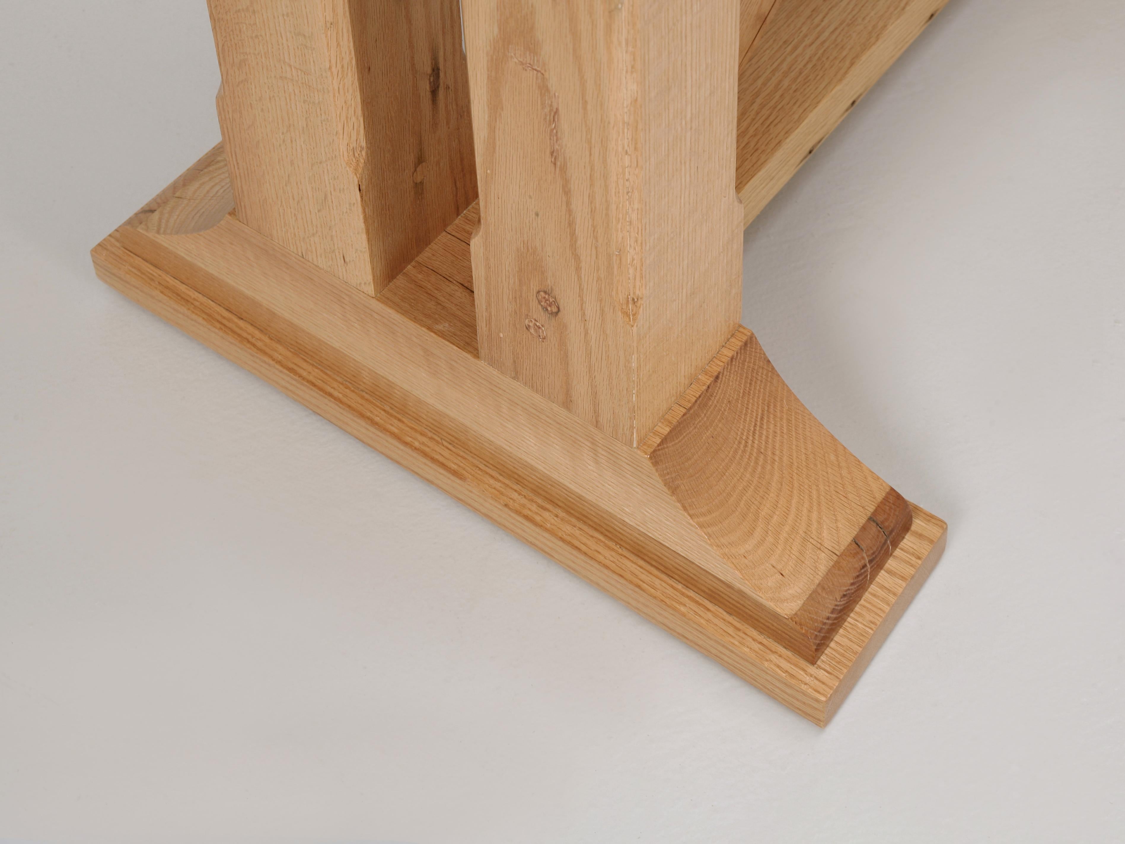 Console Table in Reclaimed Solid Oak Made in House to Order in Any Dimension For Sale 1