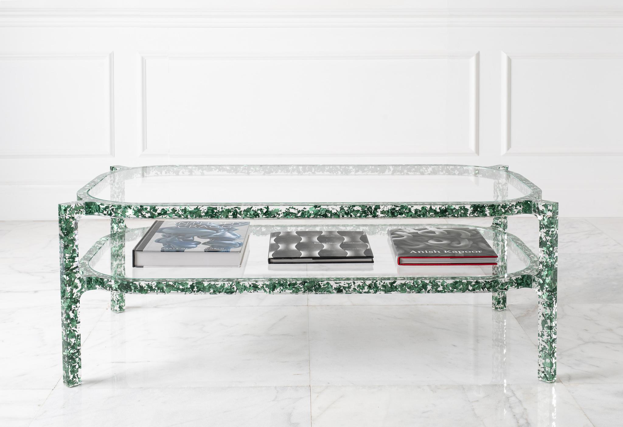 Console Table in Silver Leaf and Resin by Jake Phipps For Sale 5