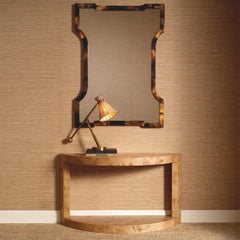 Console Table in Wood burl Veneer, Contemporary Style