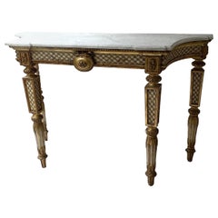 Console Table Italian Giltwood and Marble
