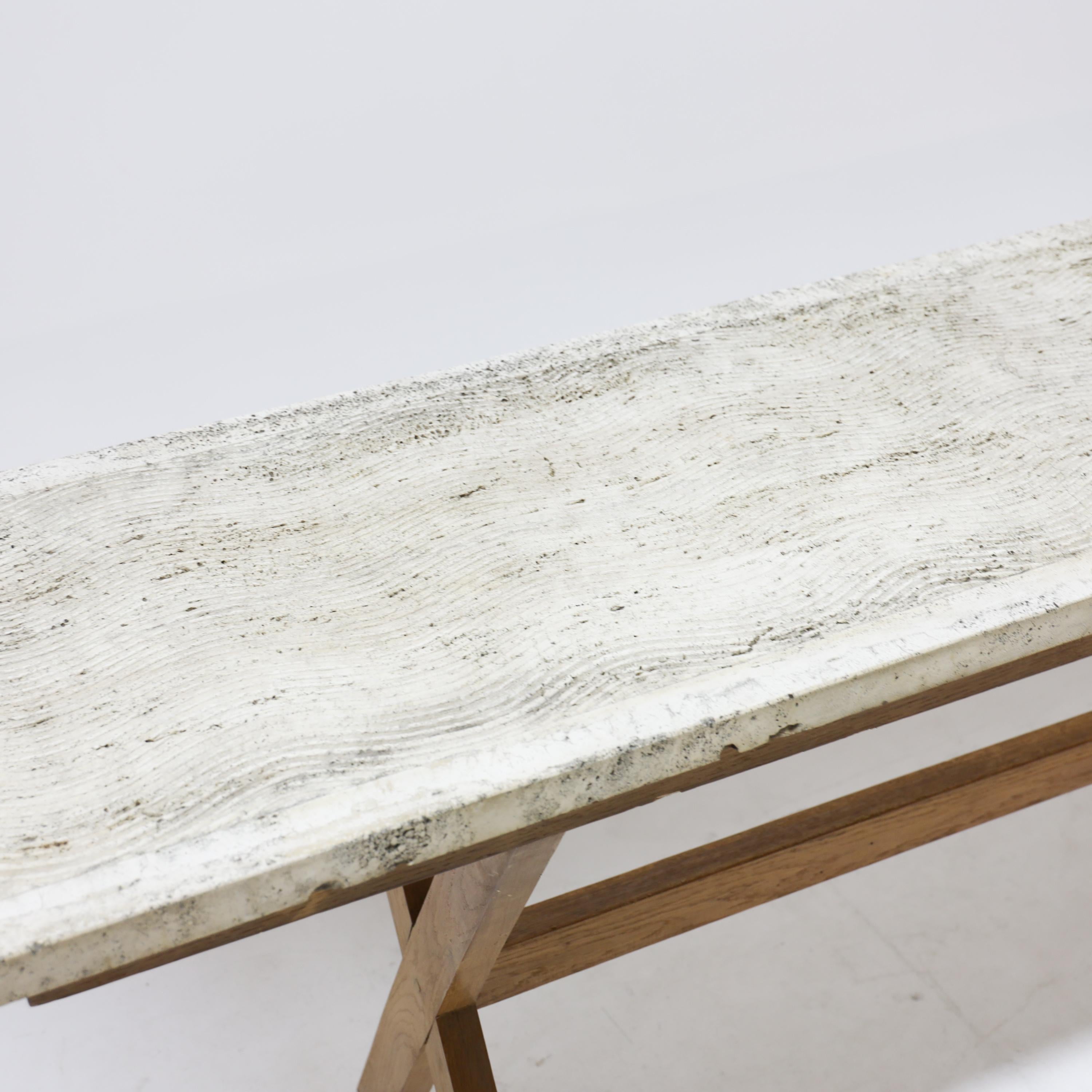 Travertine Console Table, Italy, Mid-20th Century