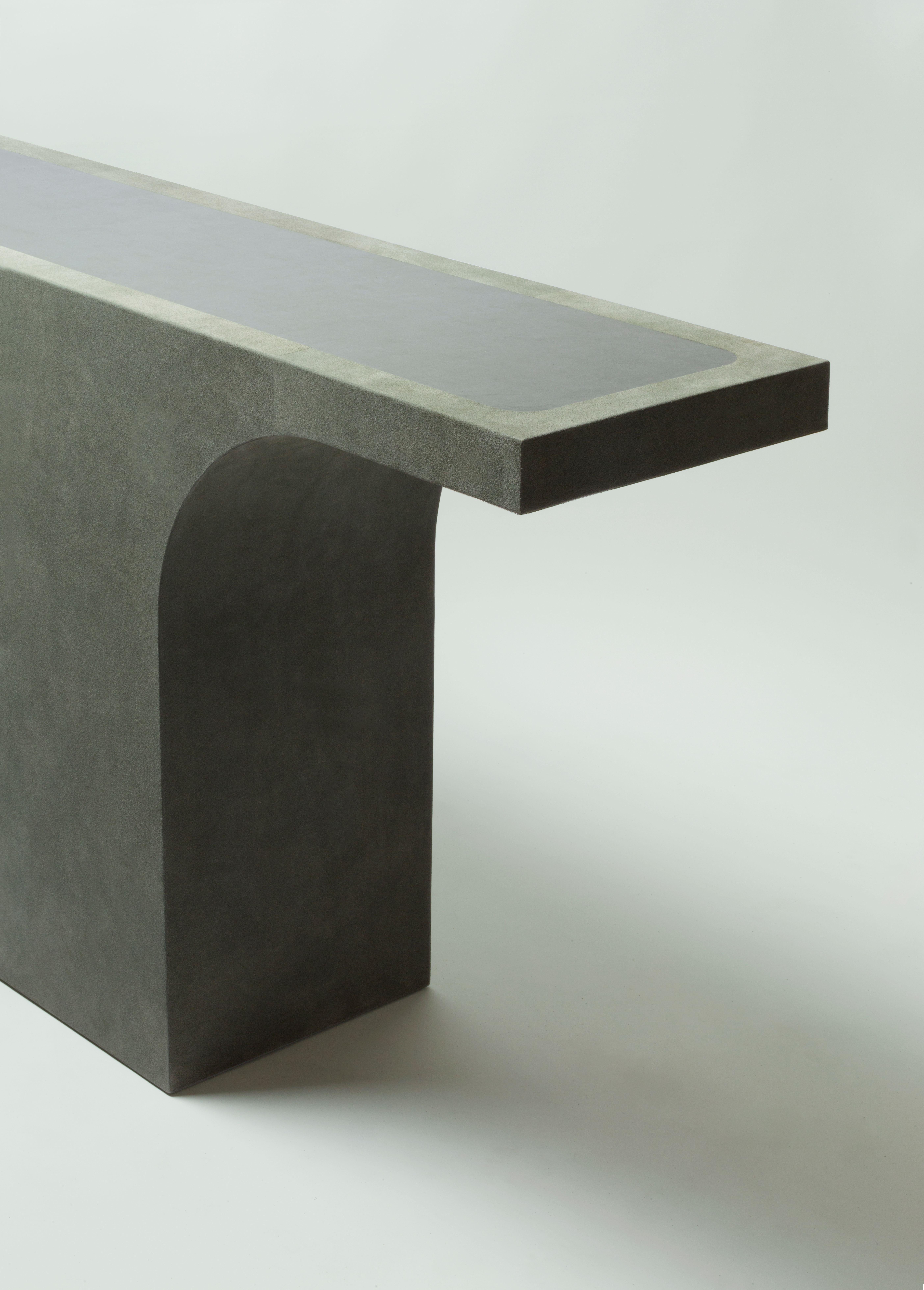 Novare Console -- Francesco Balzano x Giobagnara

Available in a suede with calfskin nappa top finish. Pictured here is the console in A69 Sage suede finish for the base and H37 Light Grey nappa finish for the top.

For simple and sophisticated