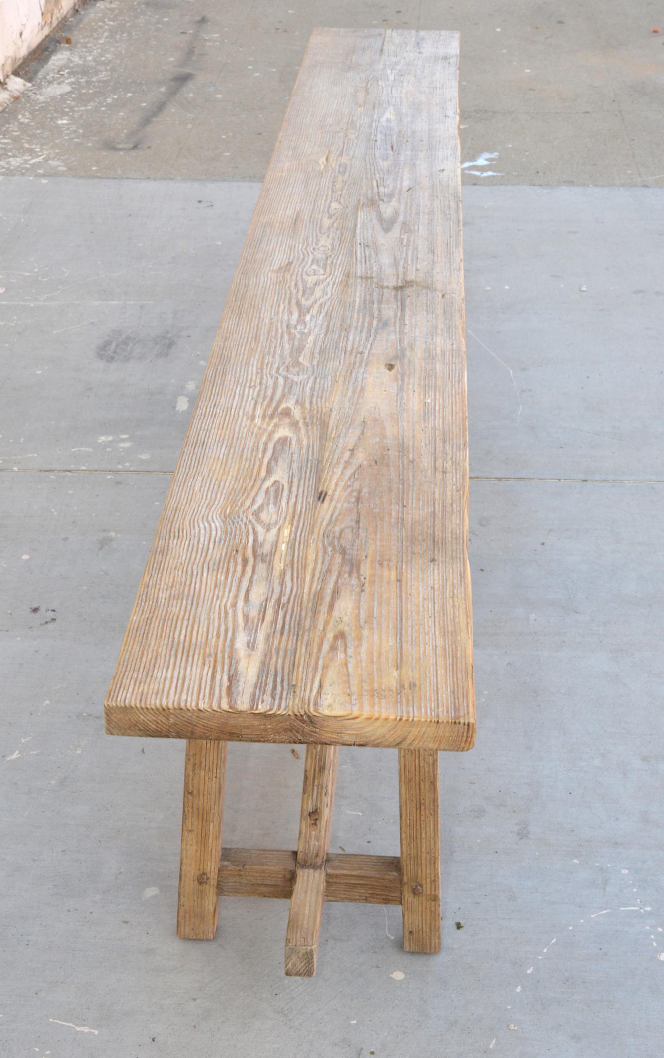 XXIe siècle et contemporain Table console Alva en pin de récupération, fabriquée sur commande par Petersen Antiques en vente