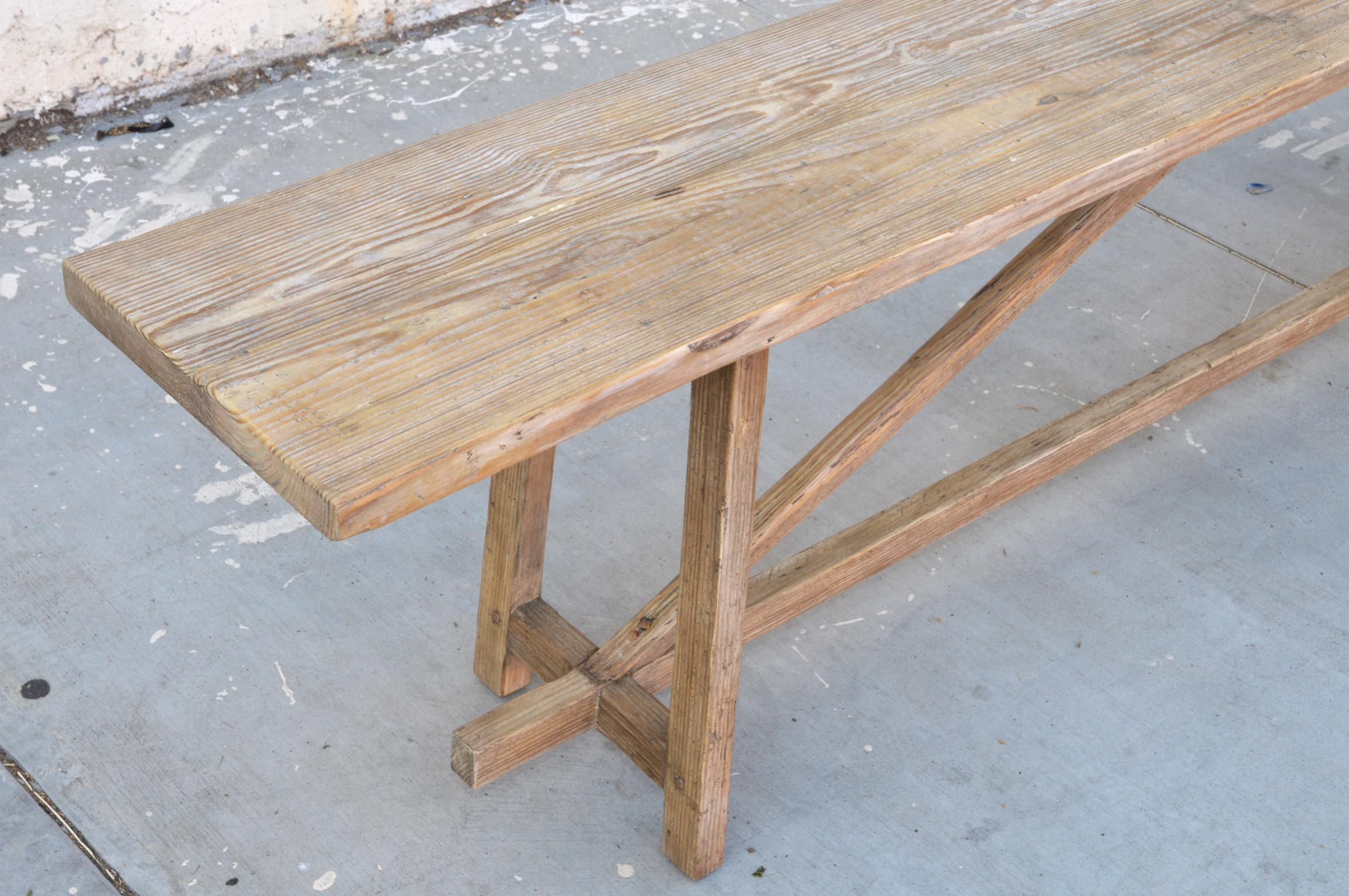 Contemporary Console Table Made from Reclaimed Pine, Built to Order by Petersen Antiques