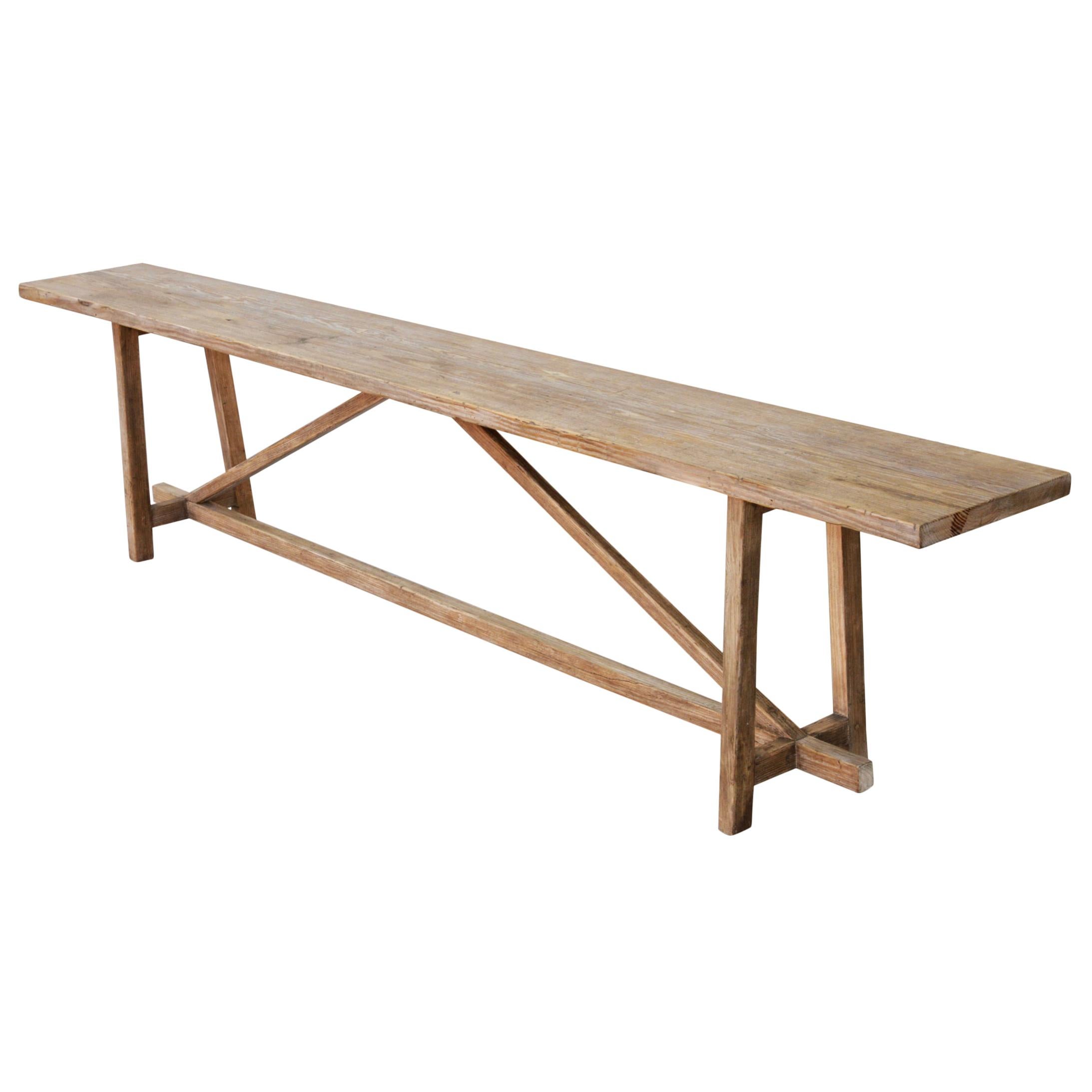 Alva Console Table Made from Reclaimed Pine, Built to Order by Petersen Antiques For Sale