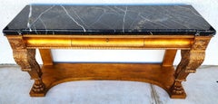 Console Table Marble & Giltwood Italian by Henredon
