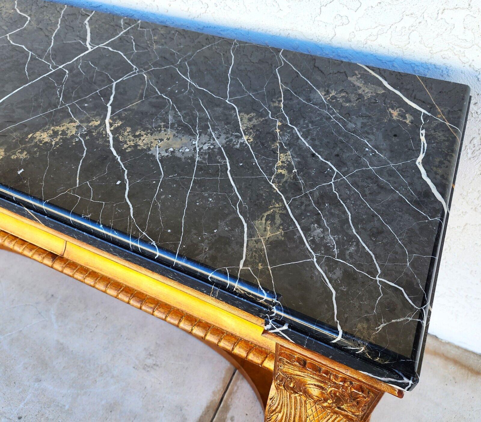 Late 20th Century Console Table Marble & Giltwood Italian by Henredon For Sale