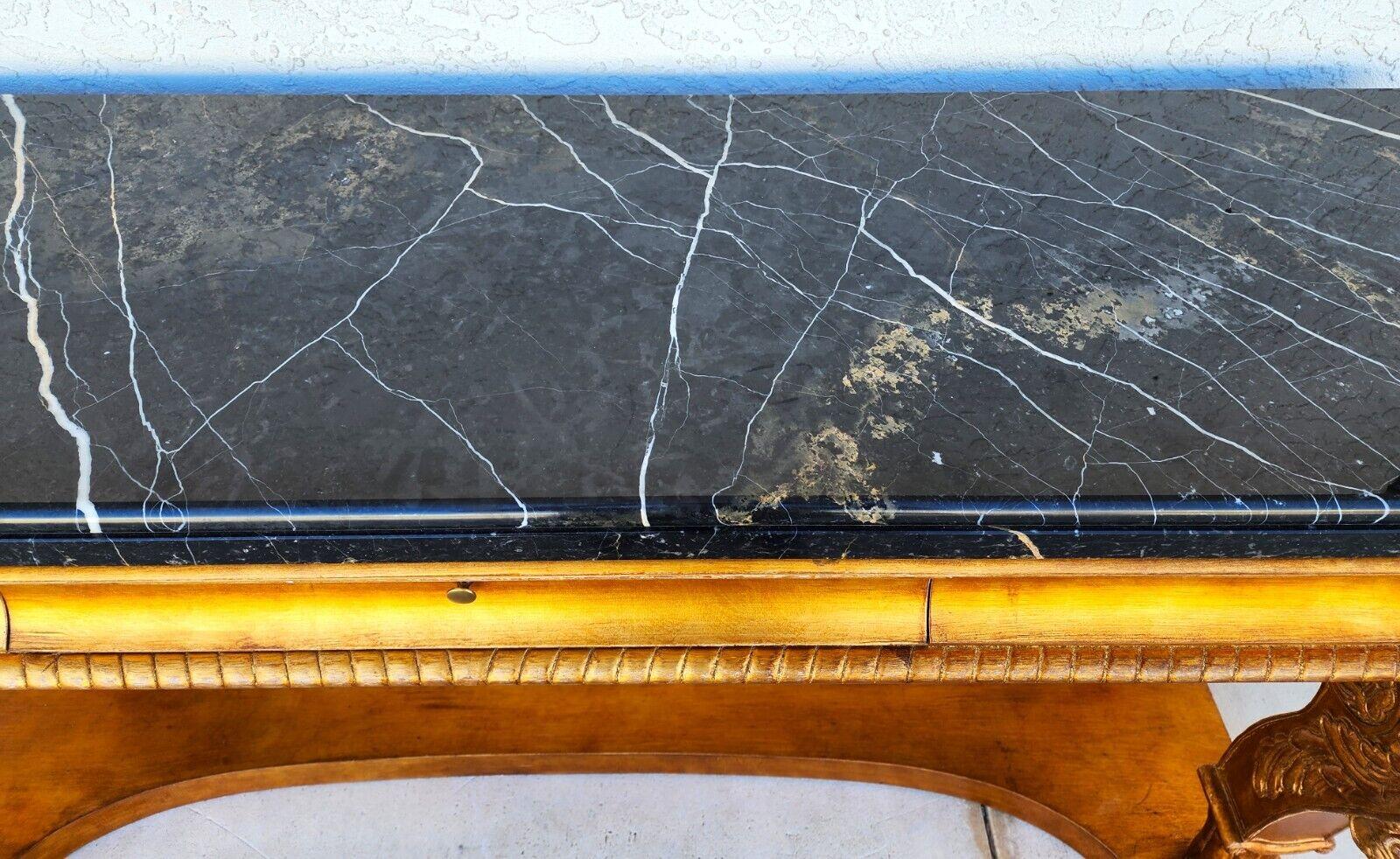 Console Table Marble & Giltwood Italian by Henredon For Sale 1