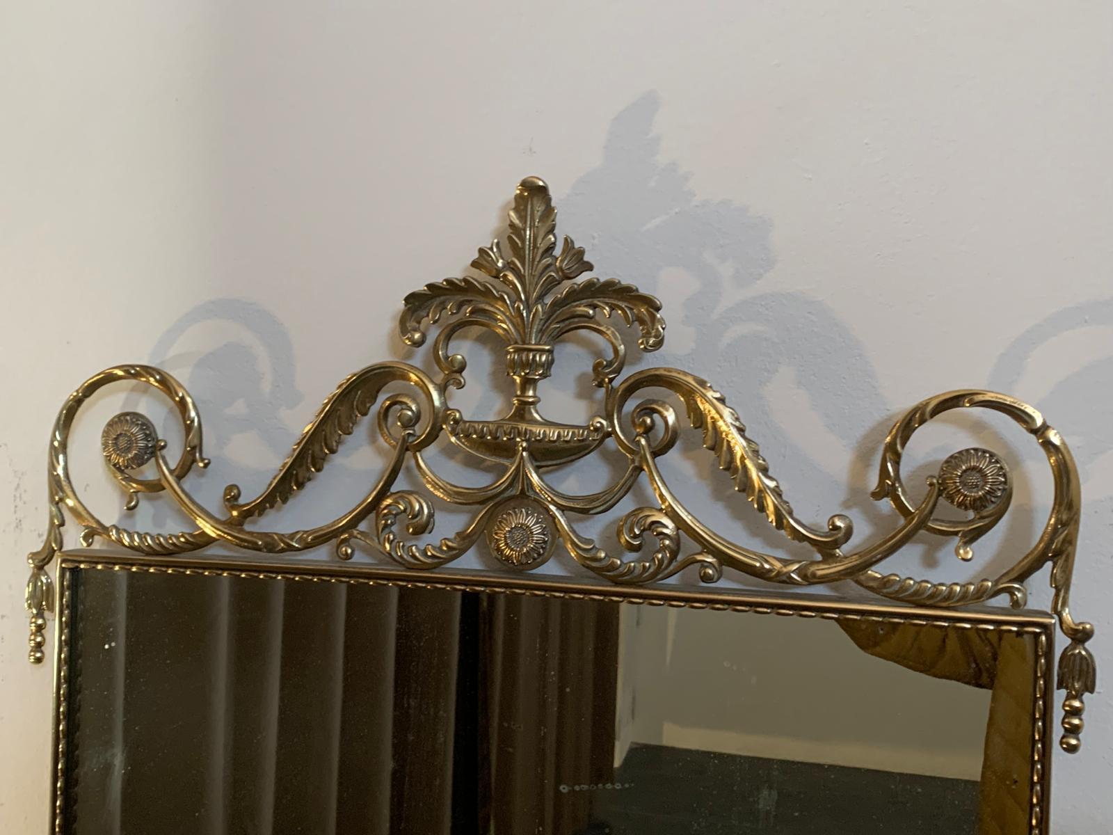 Console Table & Mirror Set in Light Gilded Brass – Cantù, 1950s For Sale 5