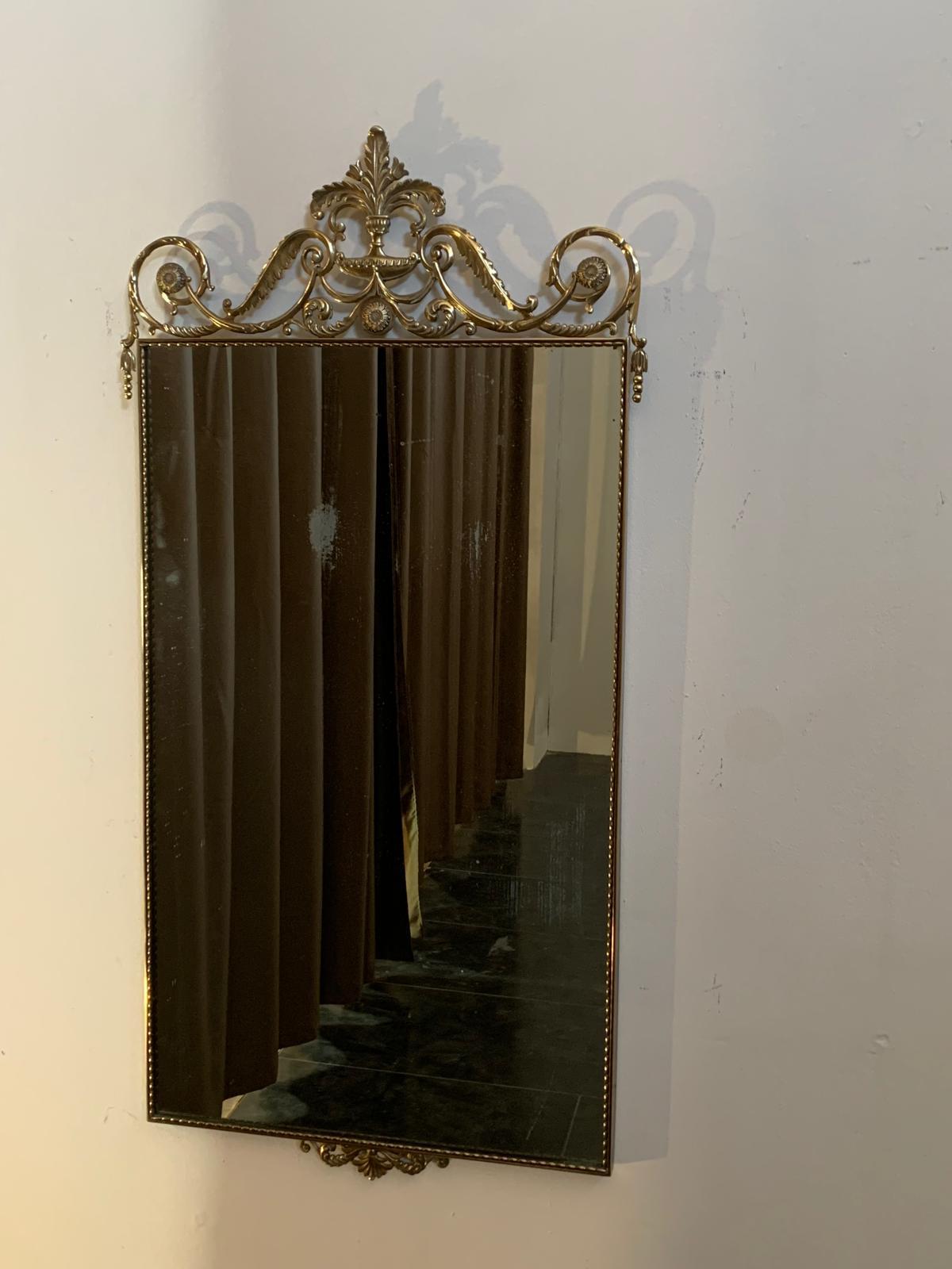 Console Table & Mirror Set in Light Gilded Brass – Cantù, 1950s For Sale 6