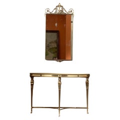 Set di tavoli e specchi in ottone dorato - Cantù, anni '50