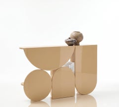 Mesa consola «Mogg Shape Console» de Uto Balmoral - Brillante RAL 1001, estilo Bauhaus