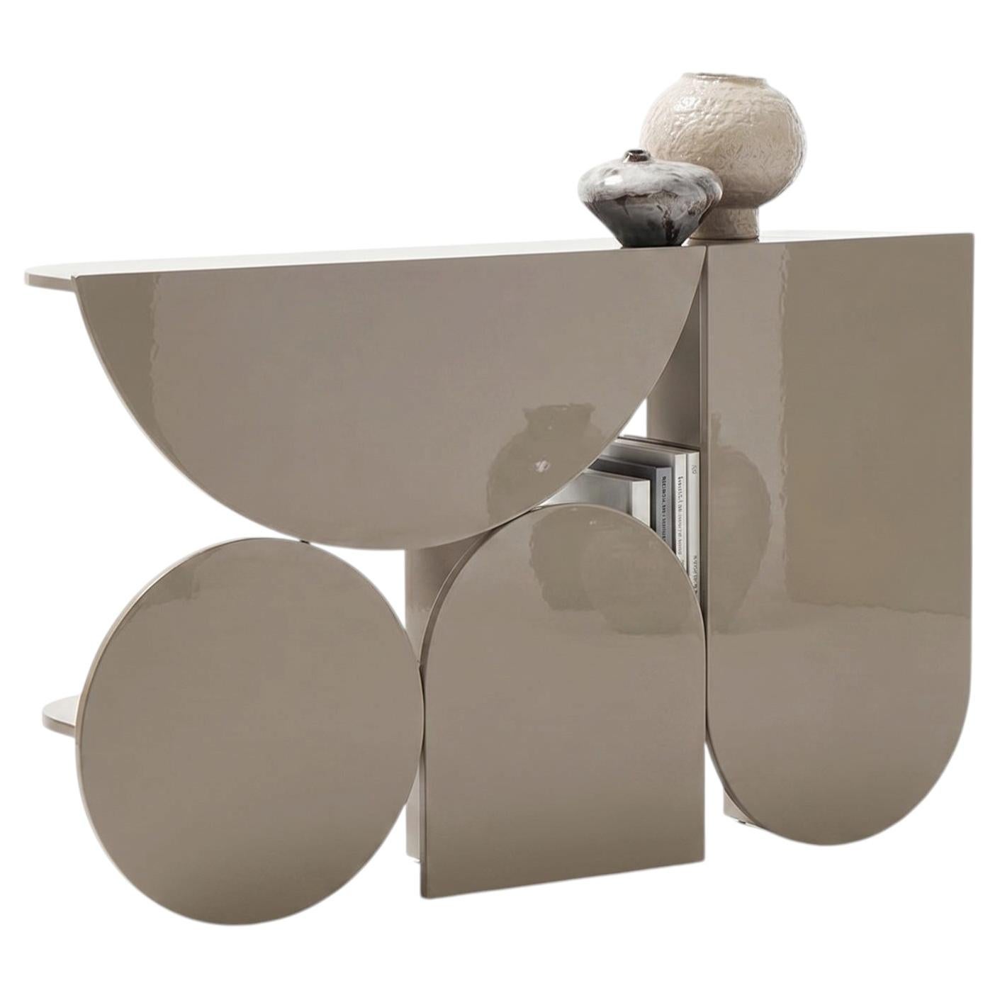 Mogg Shape Console Table by Uto Balmoral - Gloss RAL 1019, Bauhaus Style For Sale