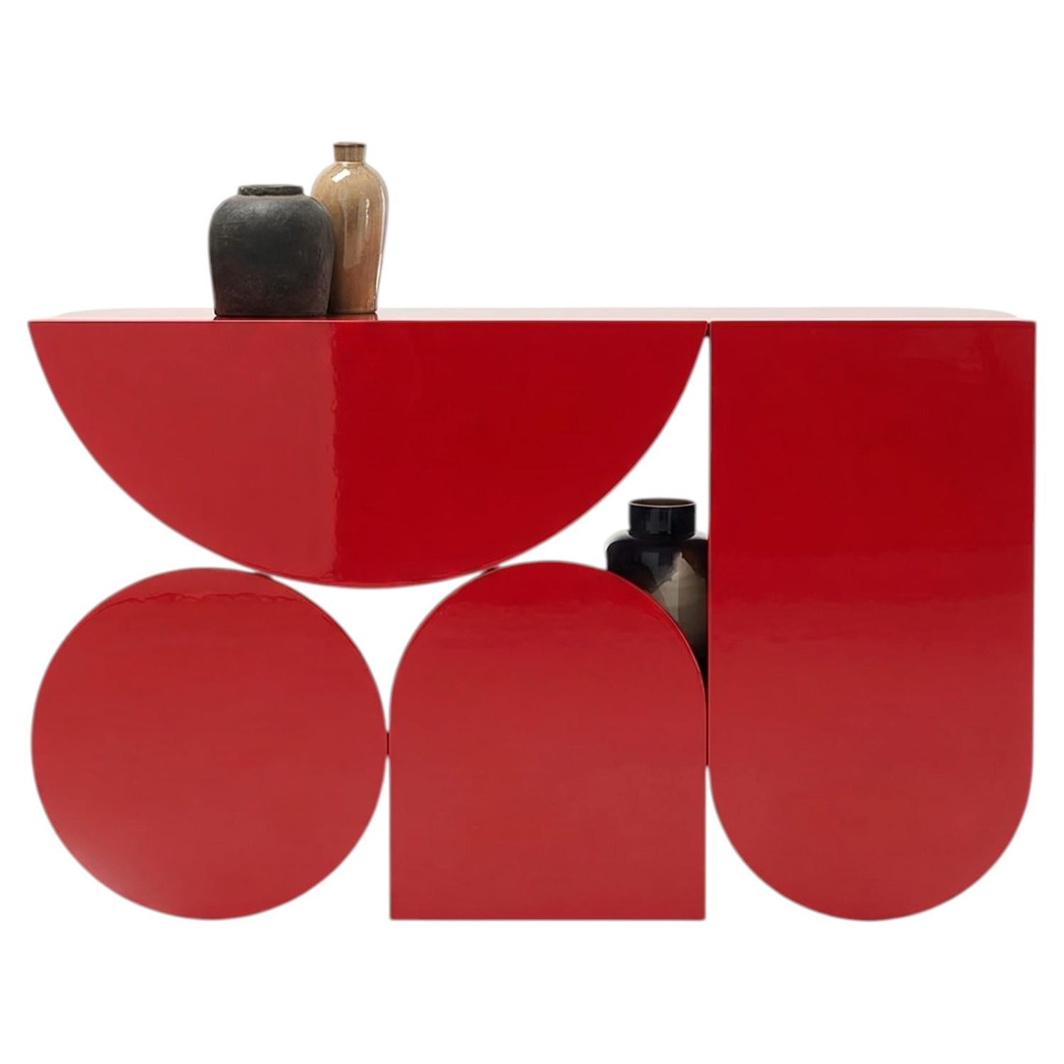 Mogg Shape Console Table by Uto Balmoral - Gloss RAL 3001, Bauhaus Style