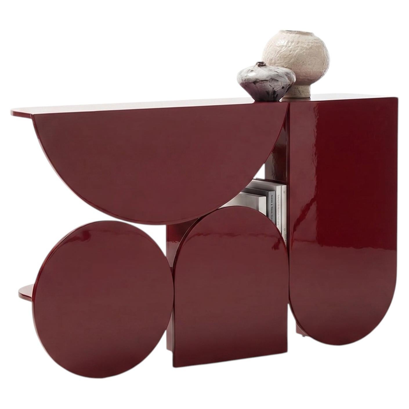 Mogg Shape Console Table by Uto Balmoral - Gloss RAL 3004, Bauhaus Style