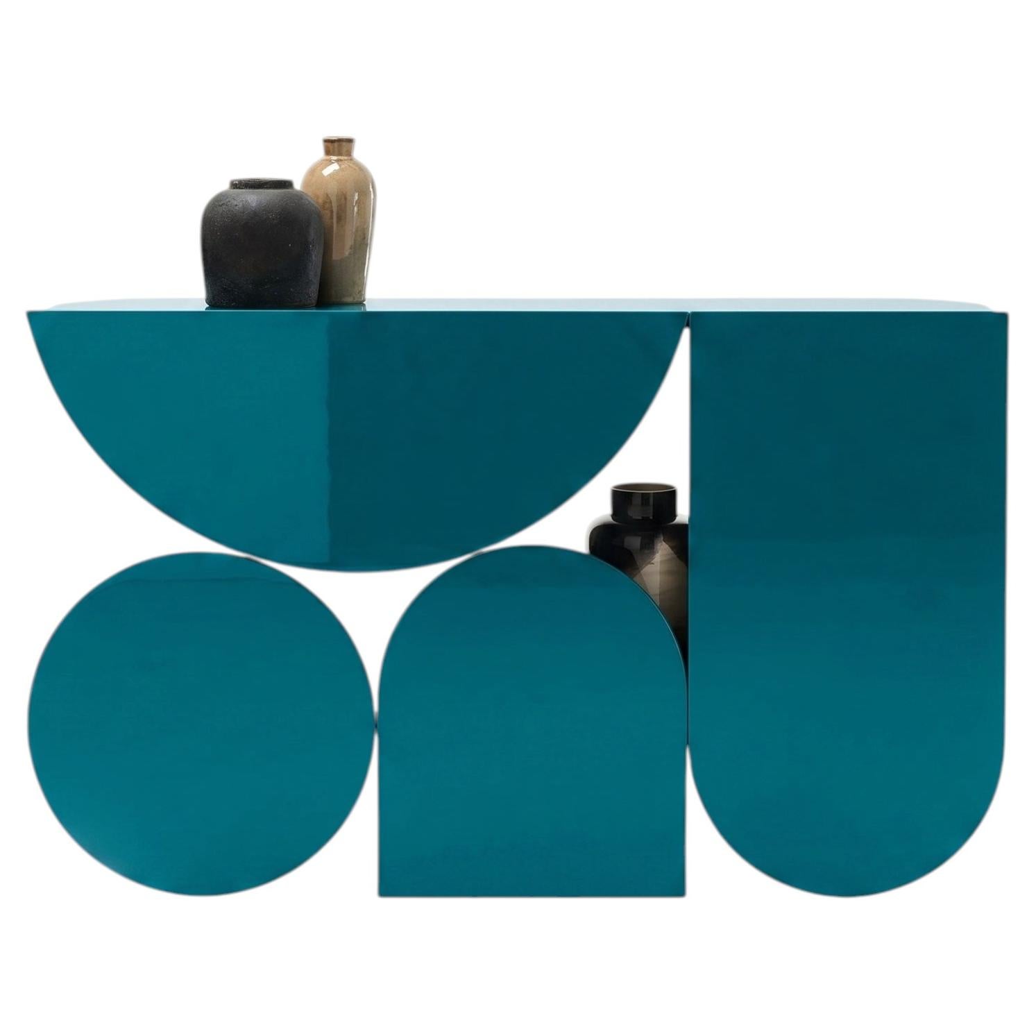 Mogg Shape Console Table by Uto Balmoral - Gloss RAL 5021, Bauhaus Style