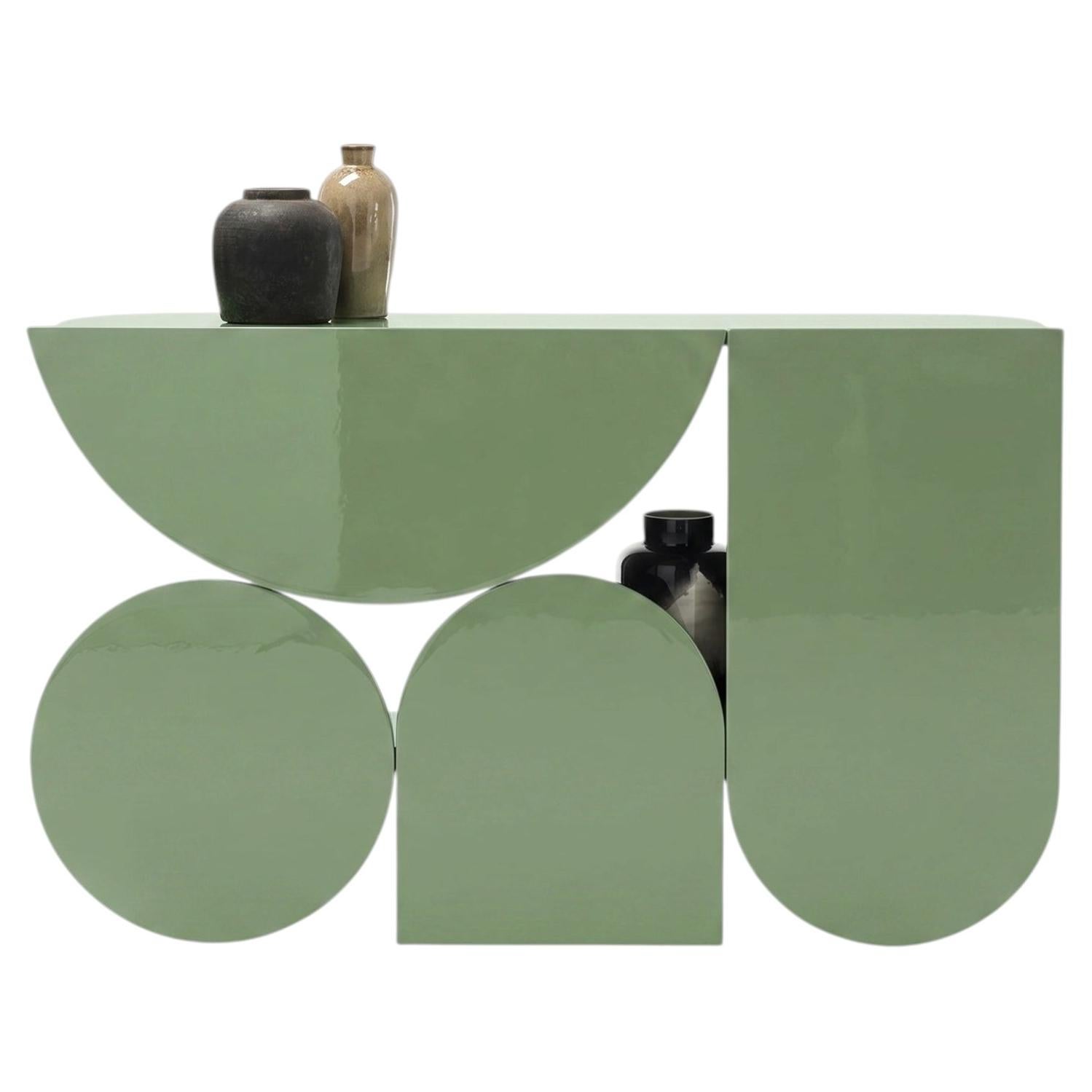 Mogg Shape Console Table by Uto Balmoral - Gloss RAL 6021, Bauhaus Style