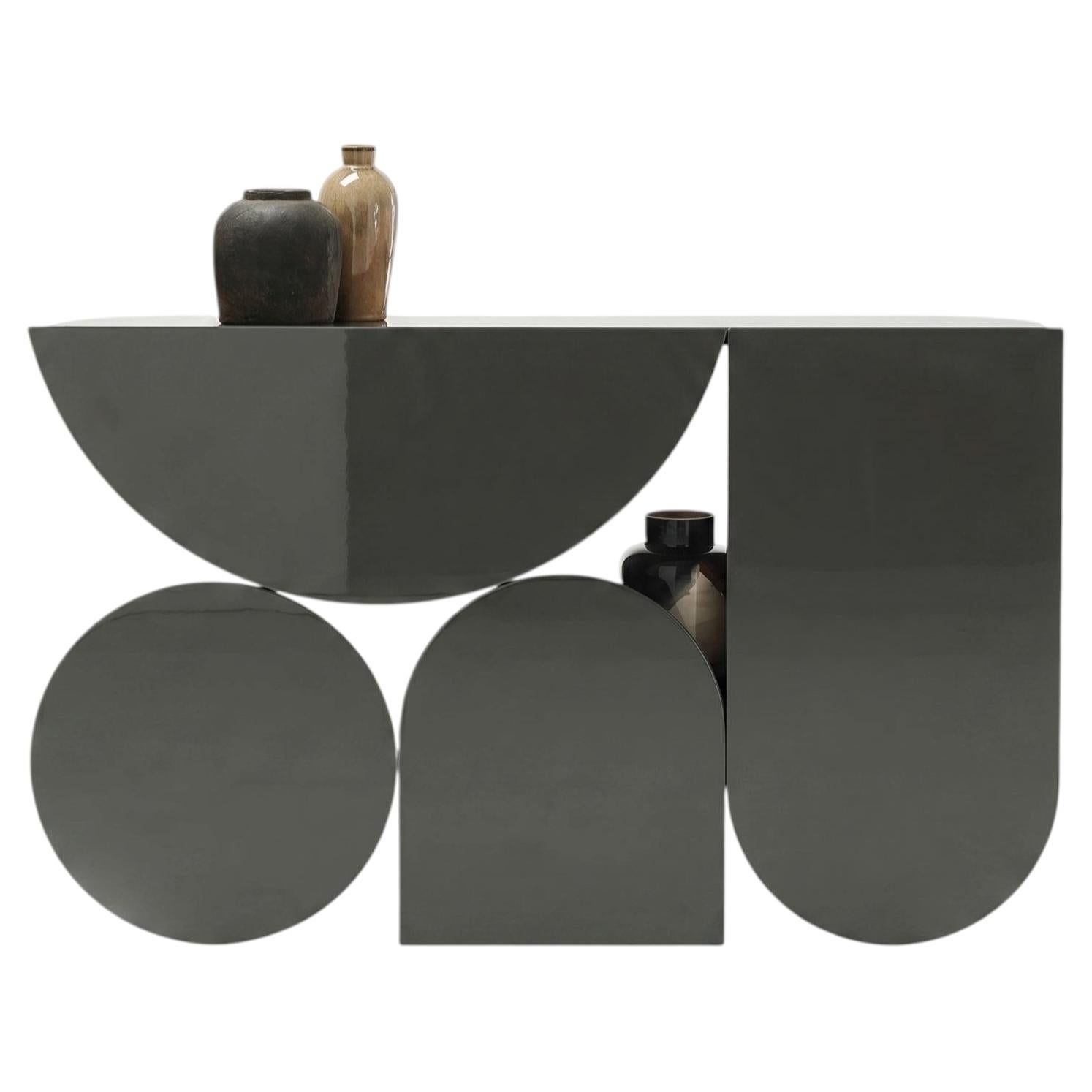 Mogg Shape Console Table by Uto Balmoral - Gloss RAL 7022, Bauhaus Style For Sale