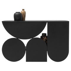 Mogg Shape Console Table by Uto Balmoral - Materico Black, Bauhaus Style