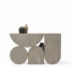 Mogg Shape Console Table by Uto Balmoral - Materico Grey, Bauhaus Style