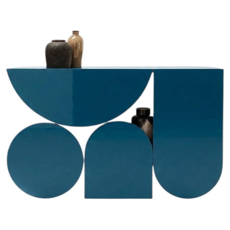 Console table Mogg Shape Console table design Uto Balmoral - Glossy lacquered Blue For Sale
