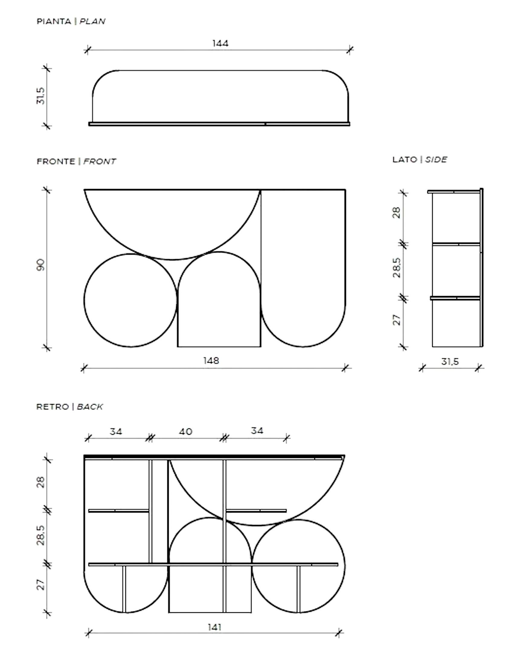 Mogg Forme Table console design Uto Balmoral - Laqué mat Neuf - En vente à Alcamo, IT