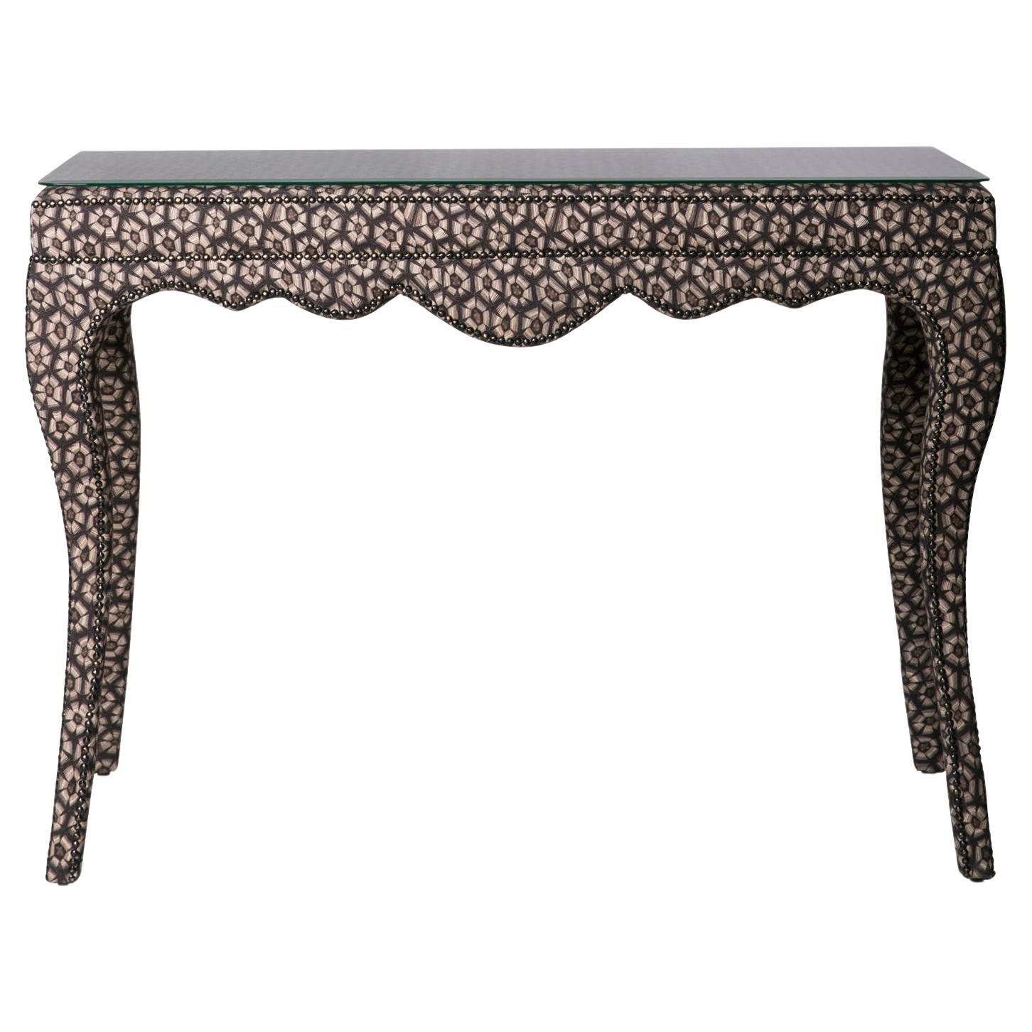 Console Table - Nyala Thanda Tortoise Linen Silver