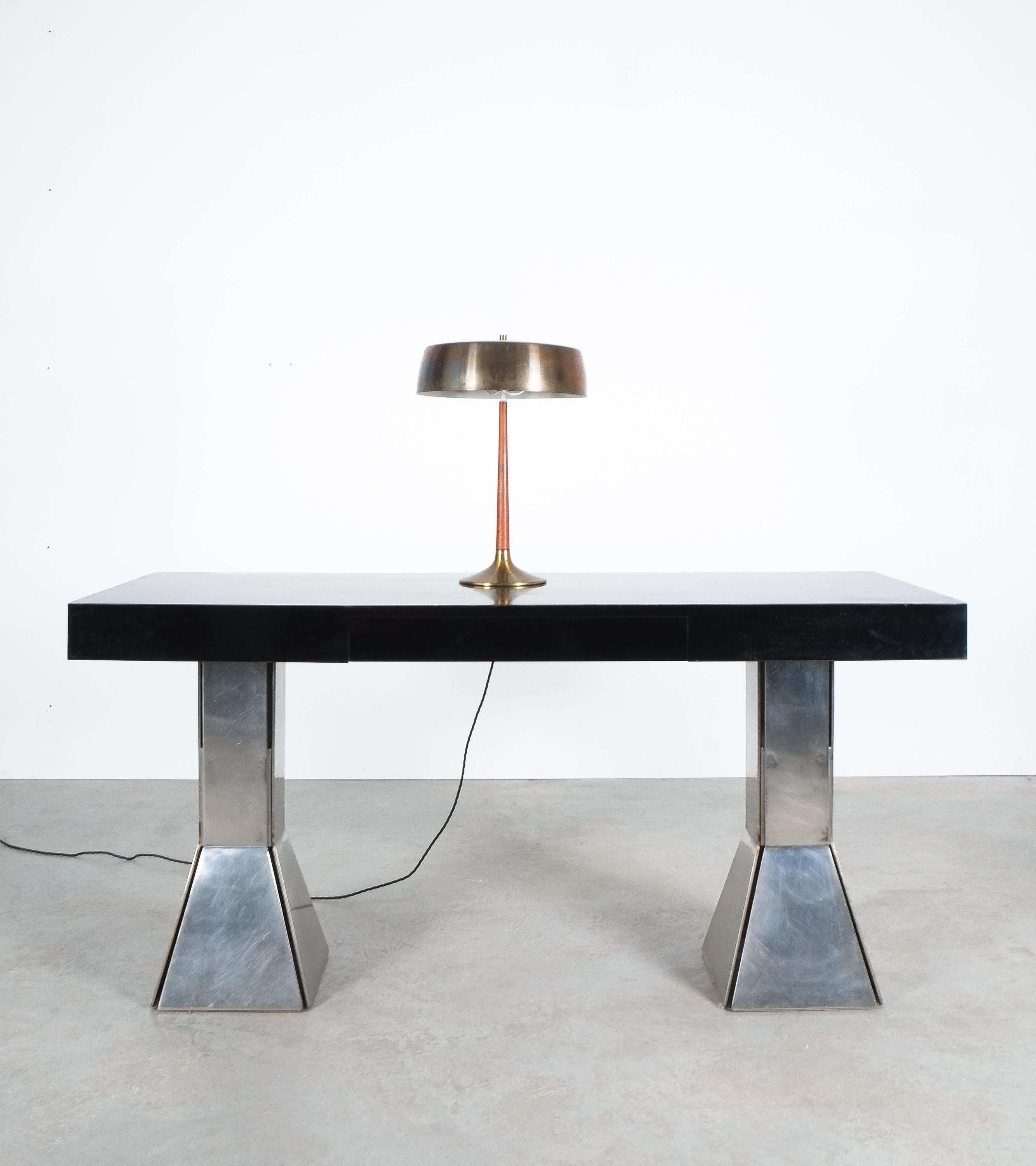 Console Table or Desk In Formica Stainless Steel, Italy 6