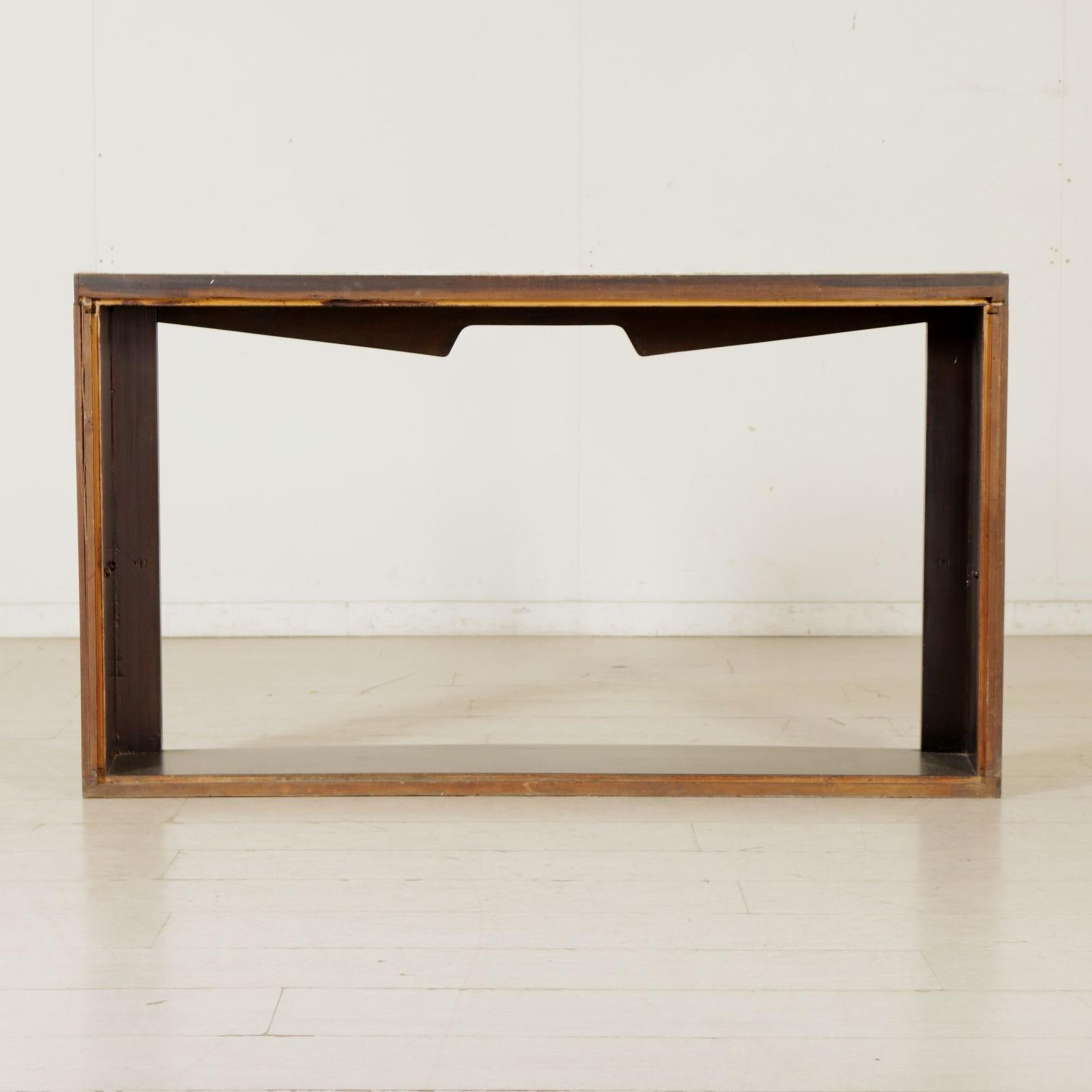 20th Century Console Table Osvaldo Borsani Ebonized Marble Polyester, Italy, 1950s-1960s