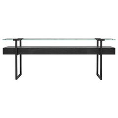 GHYCZY Console Table Pioneer T54/3L Charcoal, Black Oakwood, Double Layered 