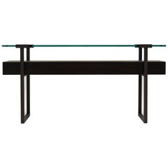 GHYCZY Console Table Pioneer T54/3L Ristretto, Clear Glass, Double Layered