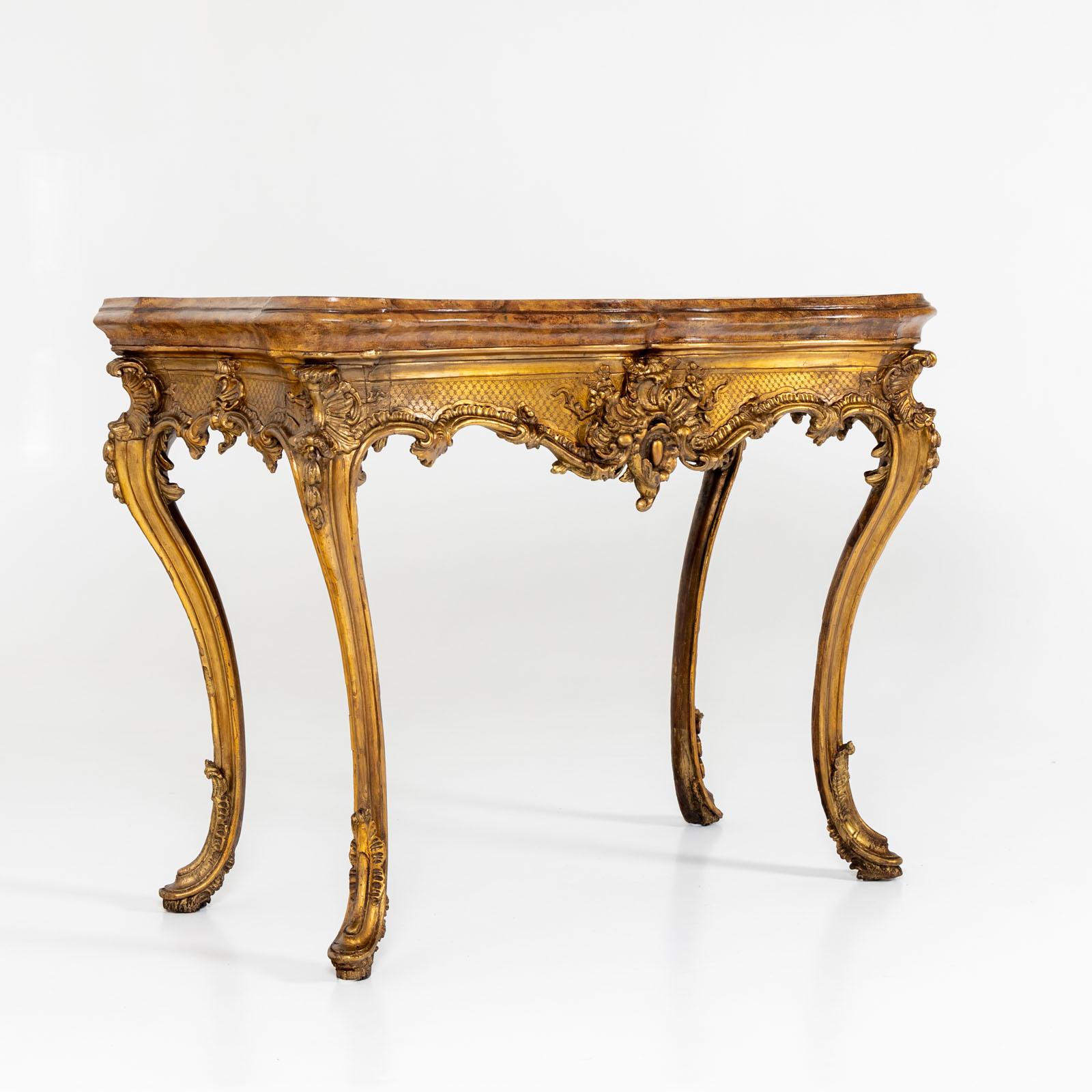 Scagliola Console Table, probably Italian, early 19th Century For Sale