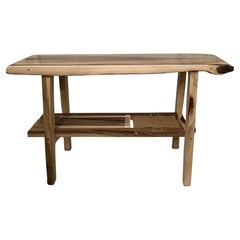Table console, design minimaliste fait main en peuplier arc-en-ciel avec étagère de Mark Bowers