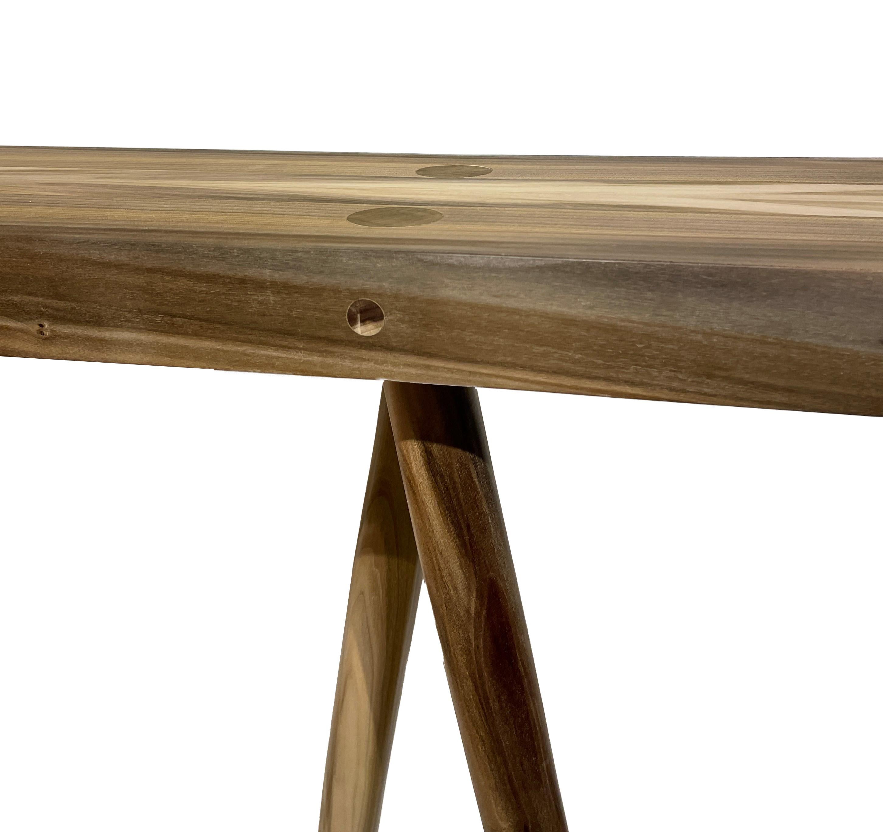 Organic Modern Console Table, Rainbow Poplar Hand-Made Minimal Design by Mark Bowers