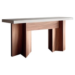 Mesa Consola, Aparador de Madera Maciza de Nogal, Consola Estrecha by Nono