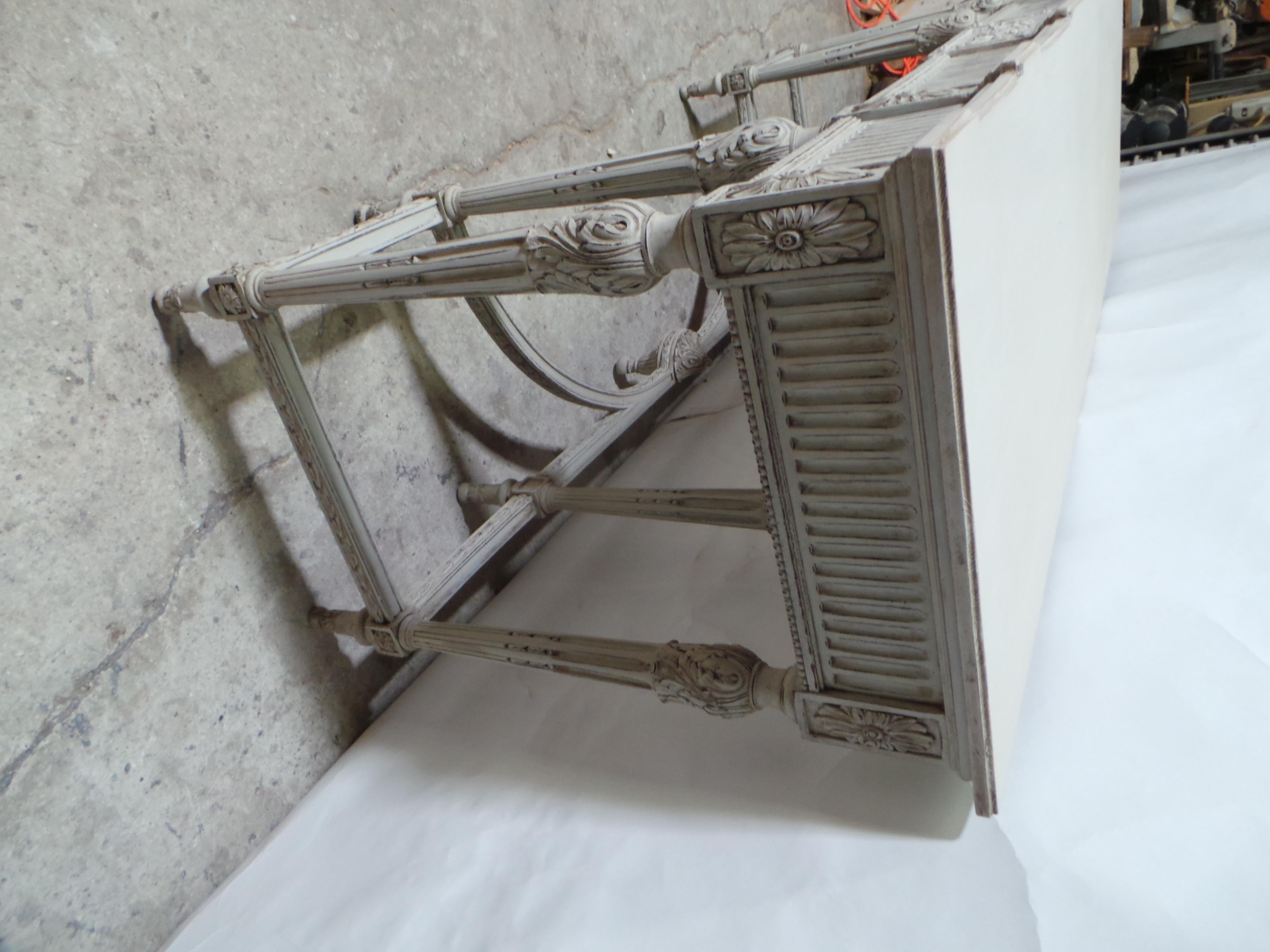 Console Table Swedish Gustavian 3 Drawer In Good Condition For Sale In Hollywood, FL