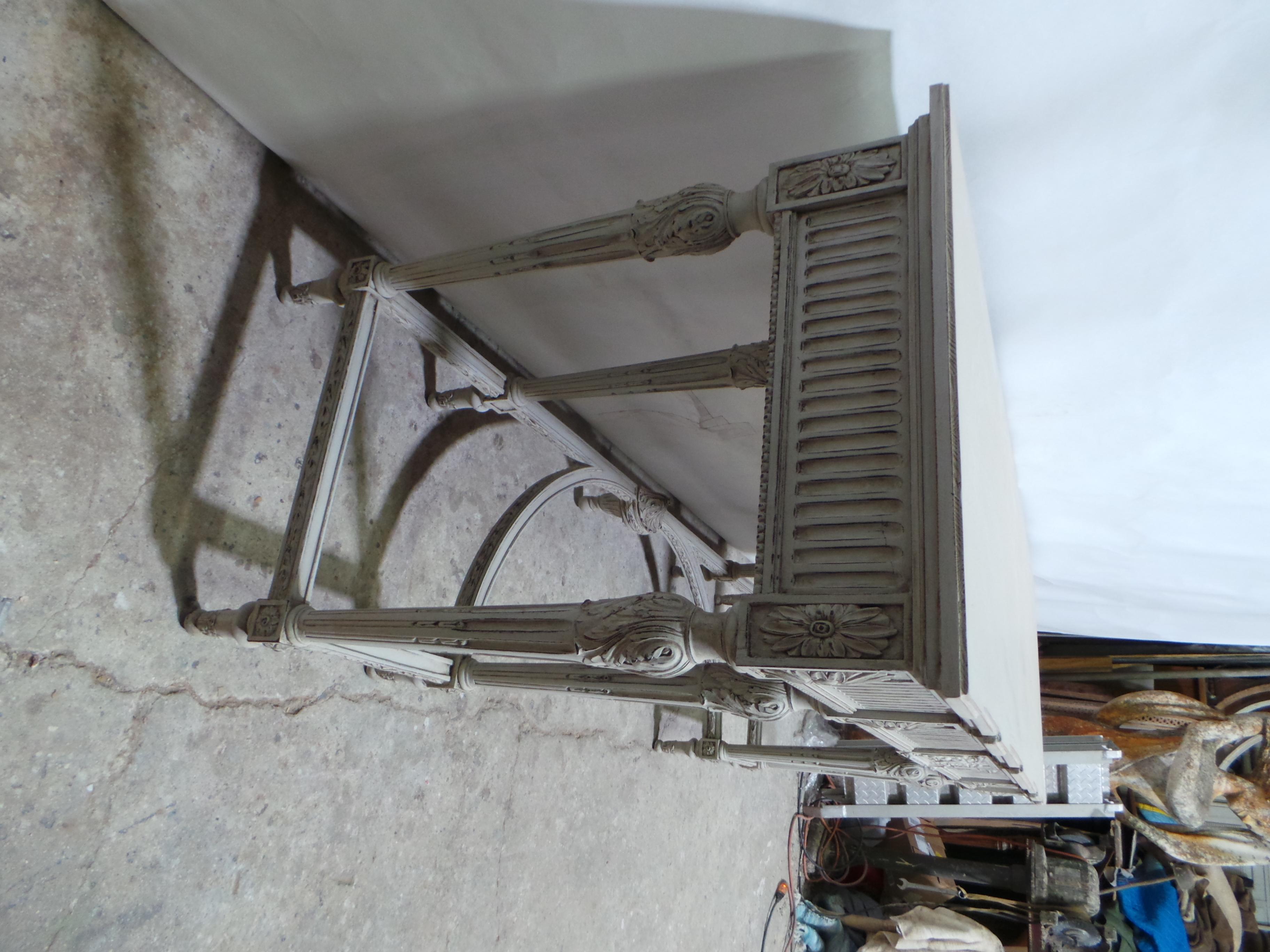 Late 19th Century Console Table Swedish Gustavian 3 Drawer For Sale