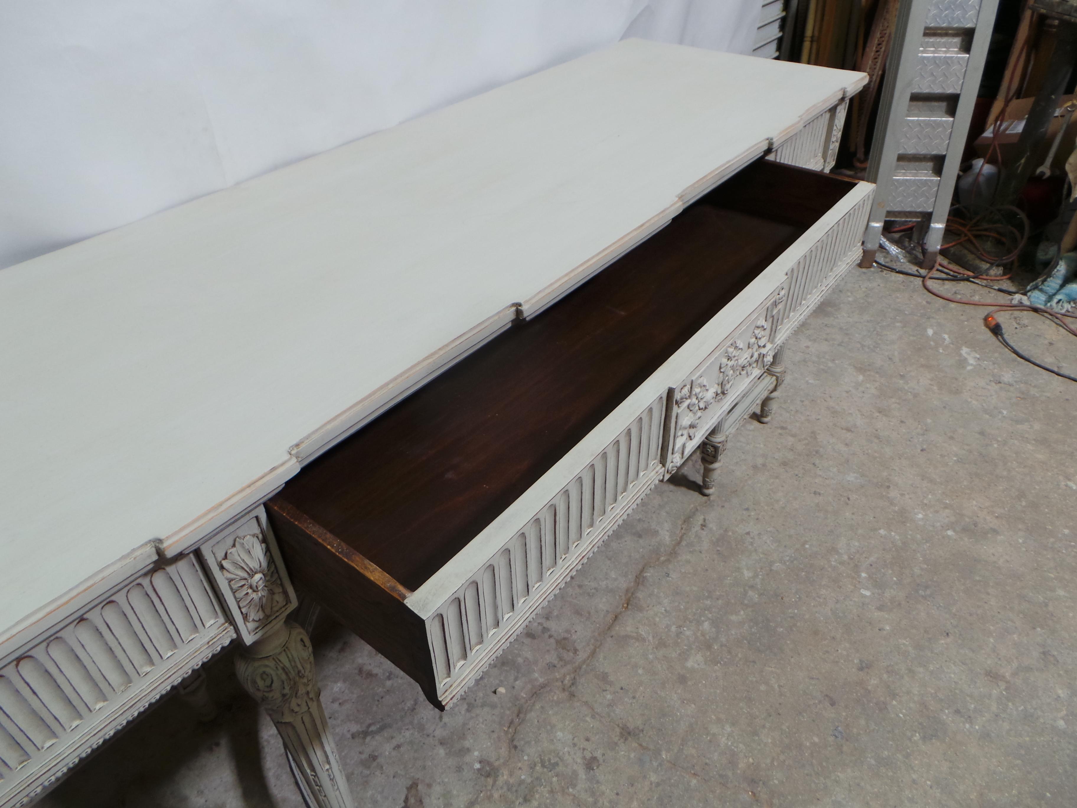Console Table Swedish Gustavian 3 Drawer For Sale 2