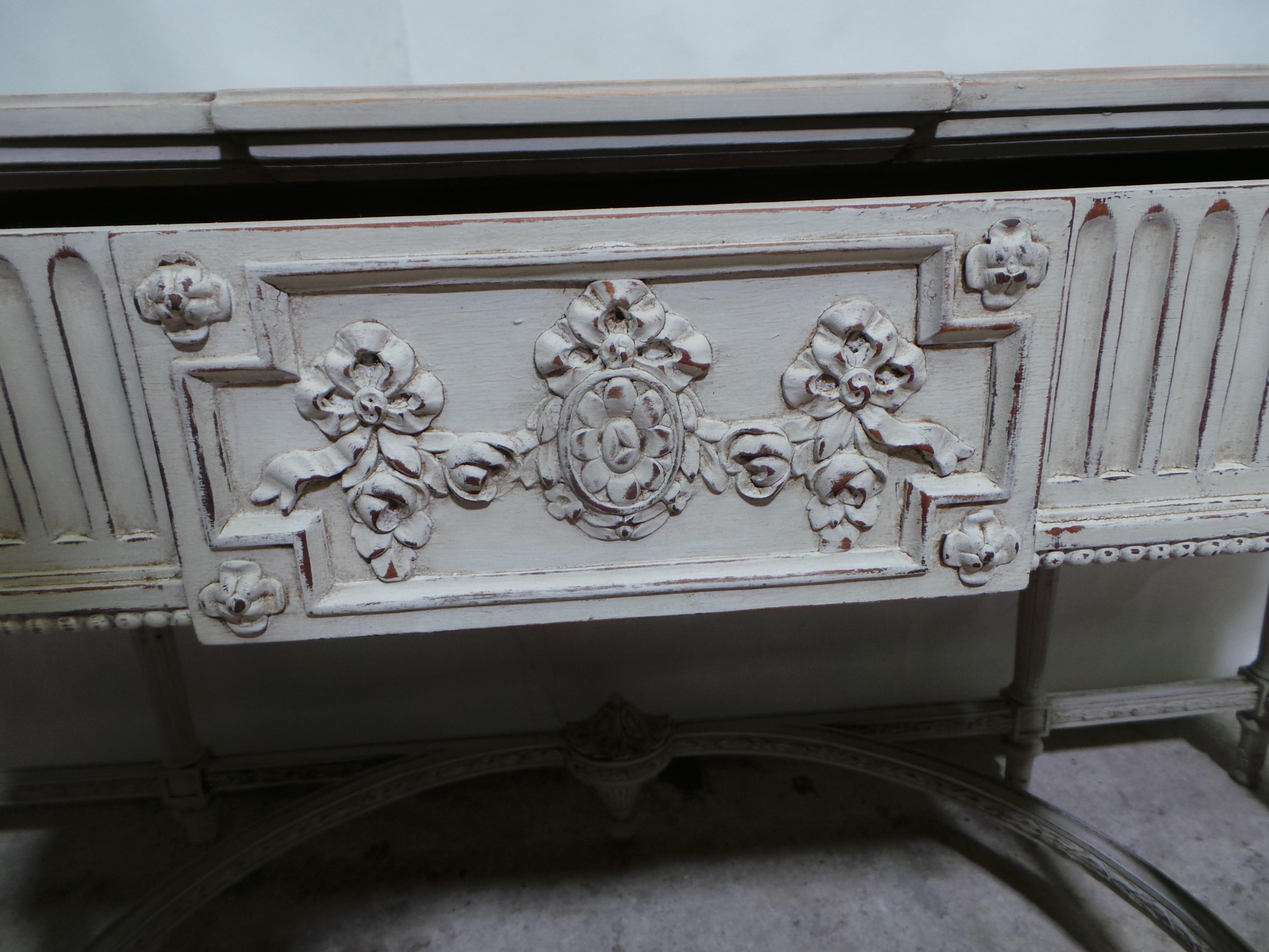 Console Table Swedish Gustavian 3 Drawer For Sale 3