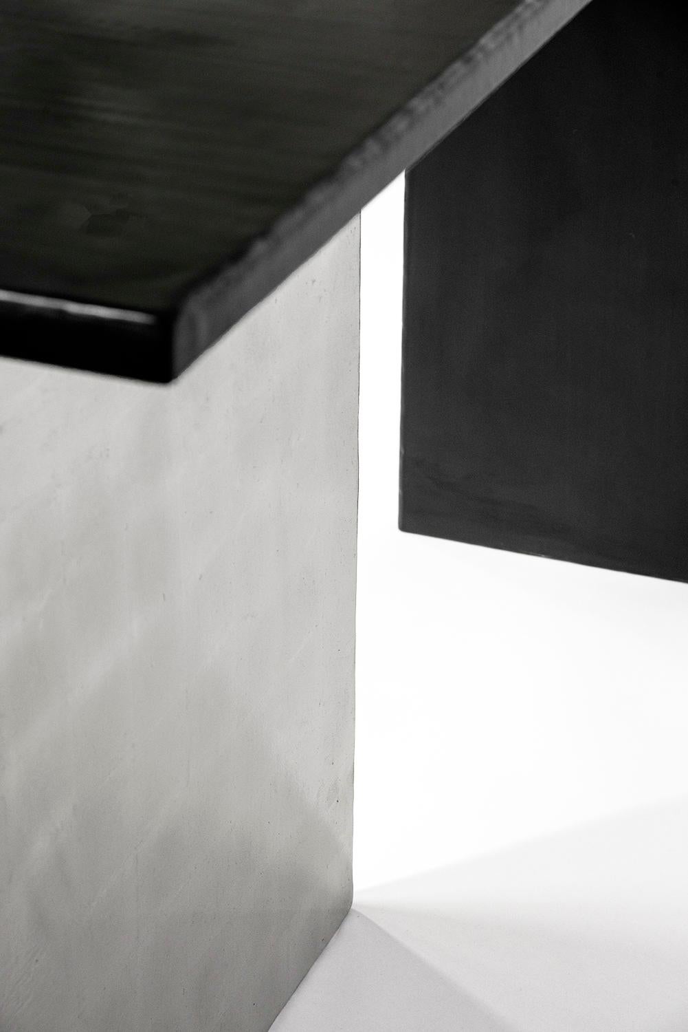 Table console unique en acier ciré organique noir organique moderne/contemporain en vente 4