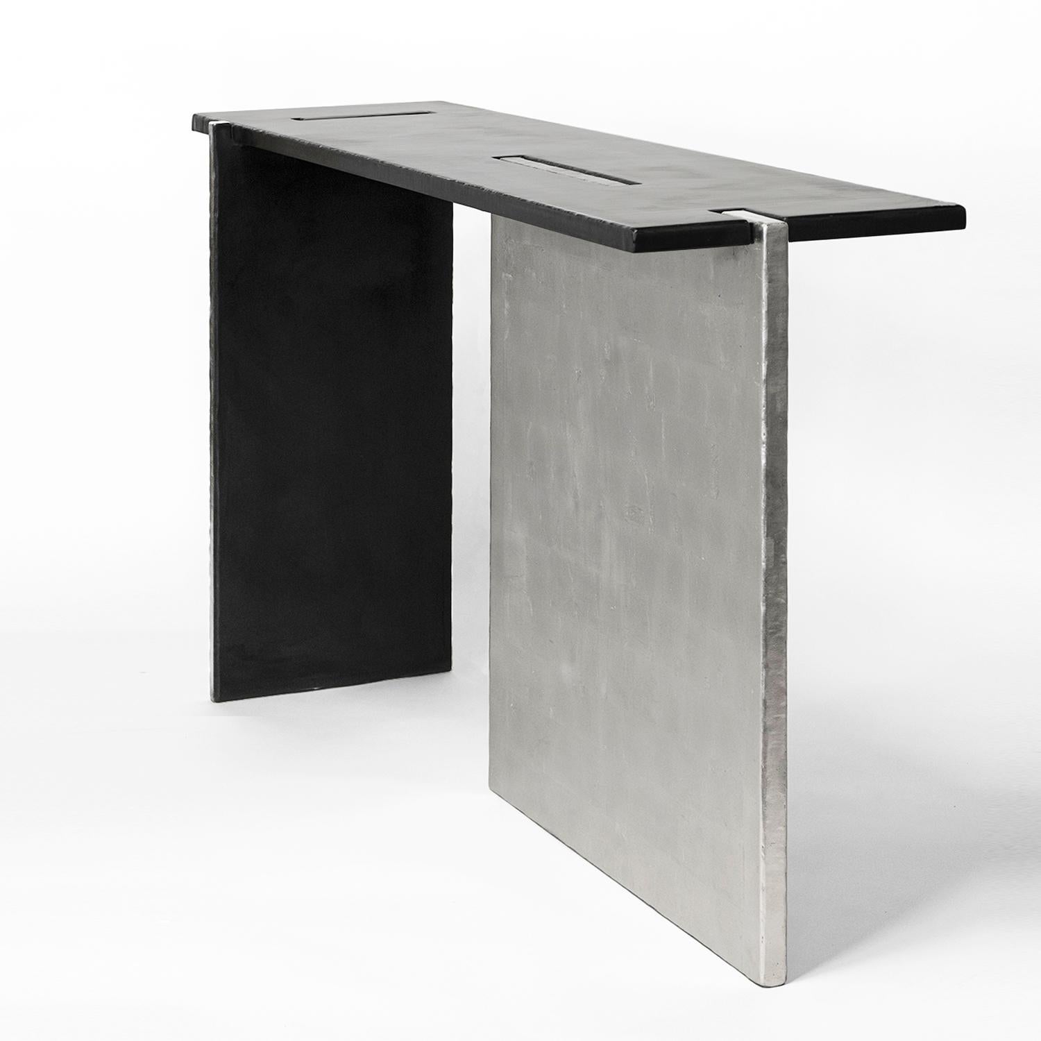 Table console unique en acier ciré organique noir organique moderne/contemporain en vente 5