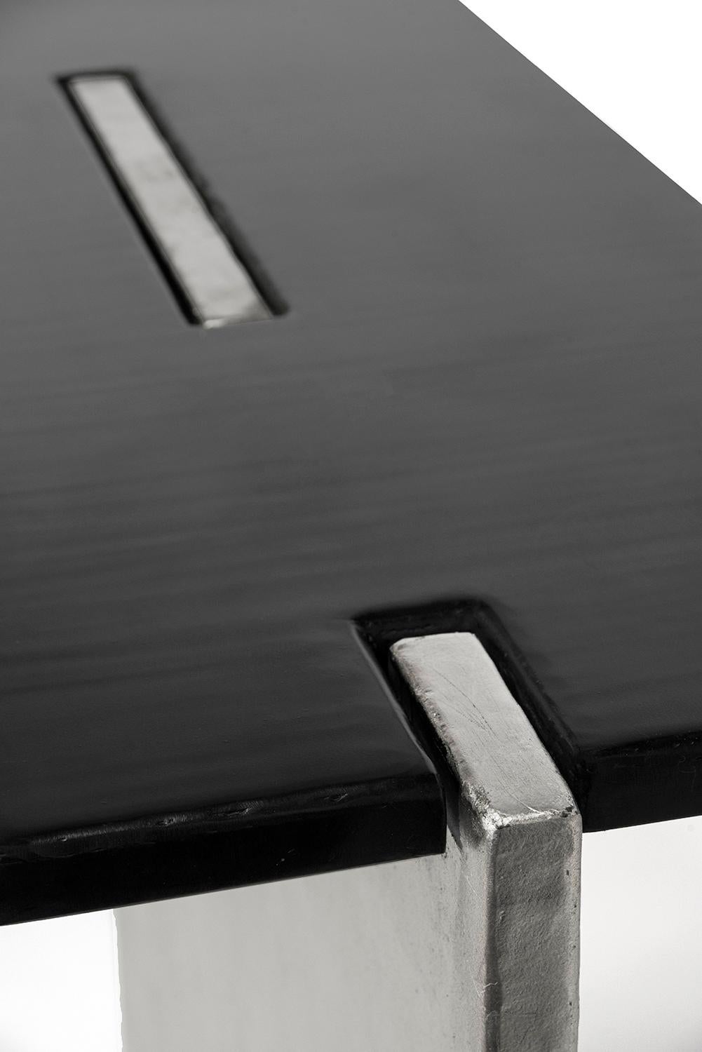 Table console unique en acier ciré organique noir organique moderne/contemporain en vente 6