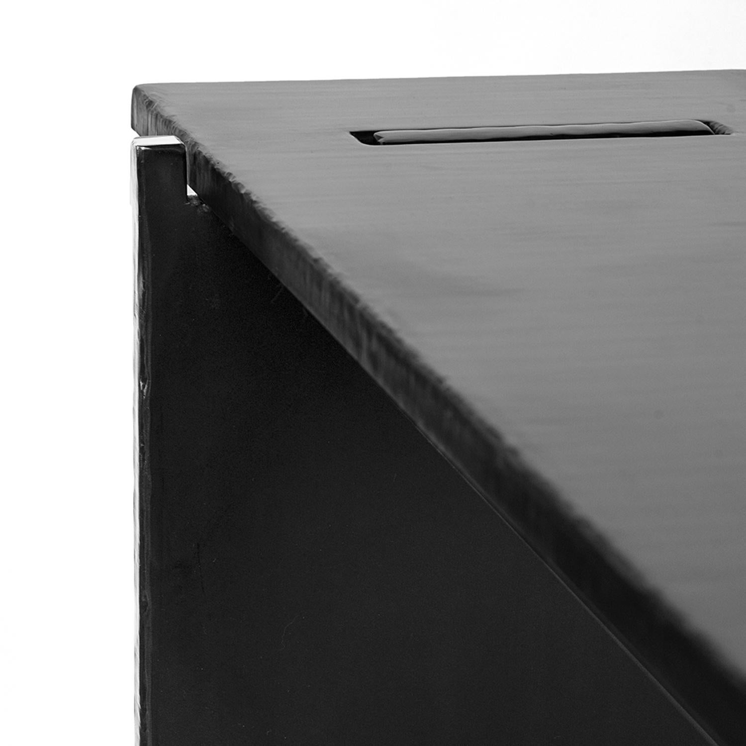 Table console unique en acier ciré organique noir organique moderne/contemporain en vente 7